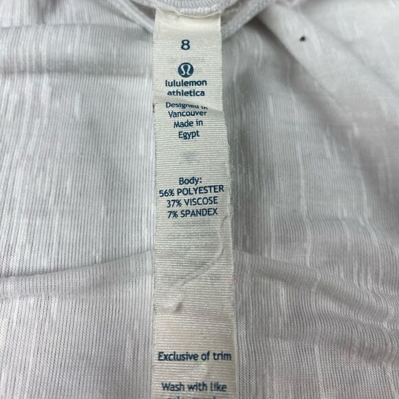 Lululemon Ivory Cotton Thin Flow Tank Size 8 - Picture 6 of 7